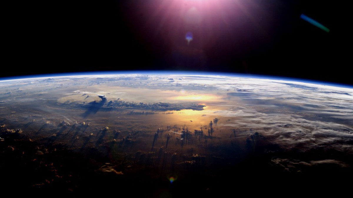 sun over earth