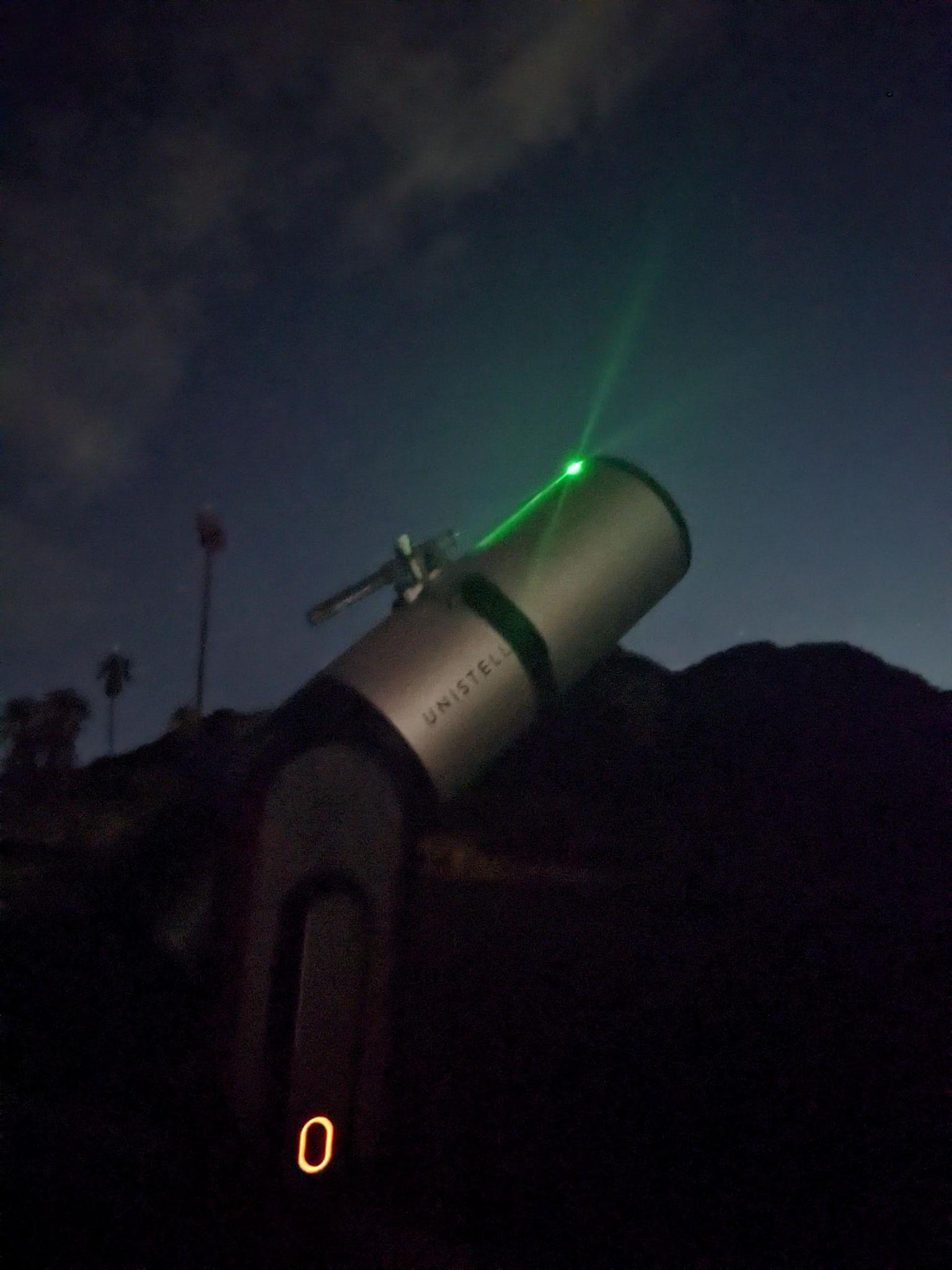 eVscope with a custom-made laser pointer