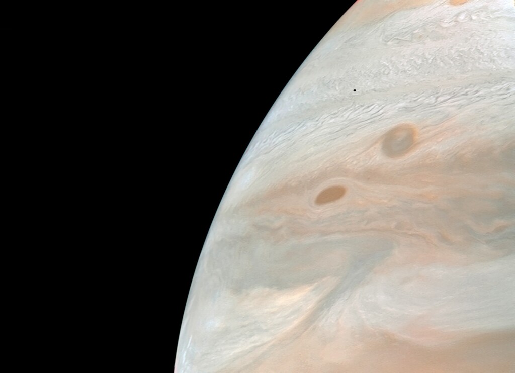 Jupiter and Amalthea from Voyager 2