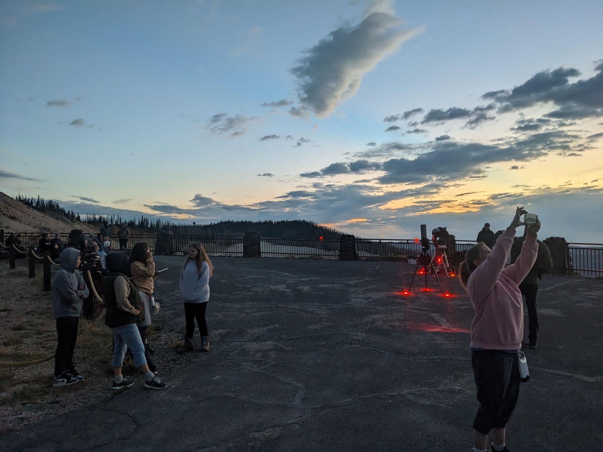 people gathering at the overlook