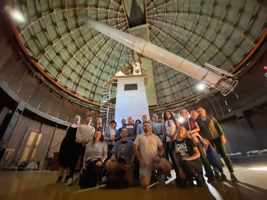 AAA teachers in front of Lick Obs. 36-inch refractor