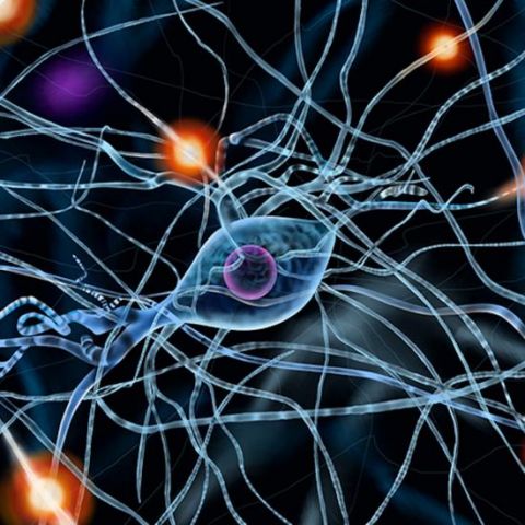 Illustration of electric currents inside the brain