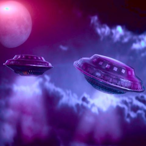 Image of 2 flying saucers