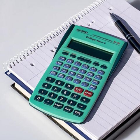 Image of a green calculator