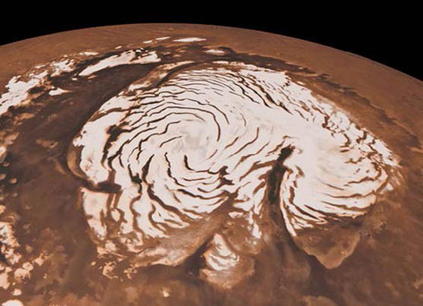 CLUE TO MARS’ CLIMATE HISTORY: POLAR CAP SLOWLY BUILDING