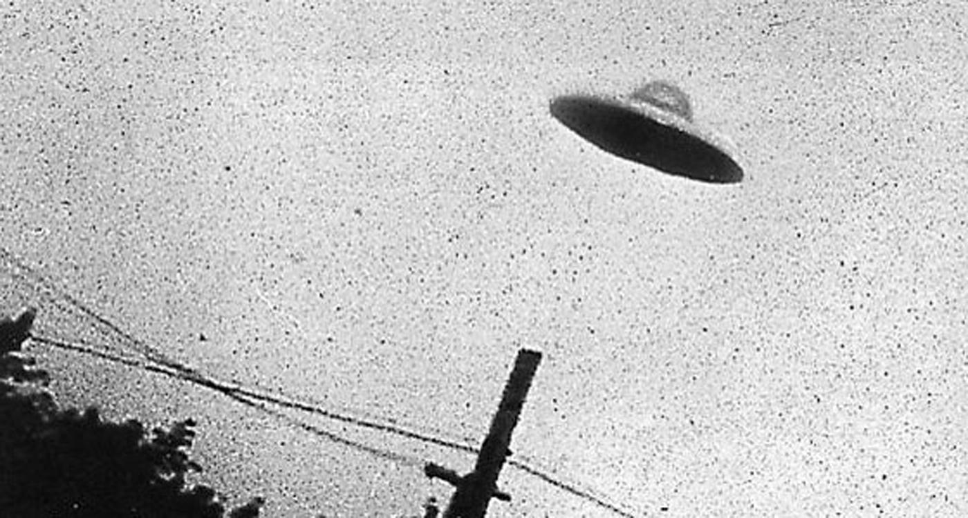 Black and White image of a UFO