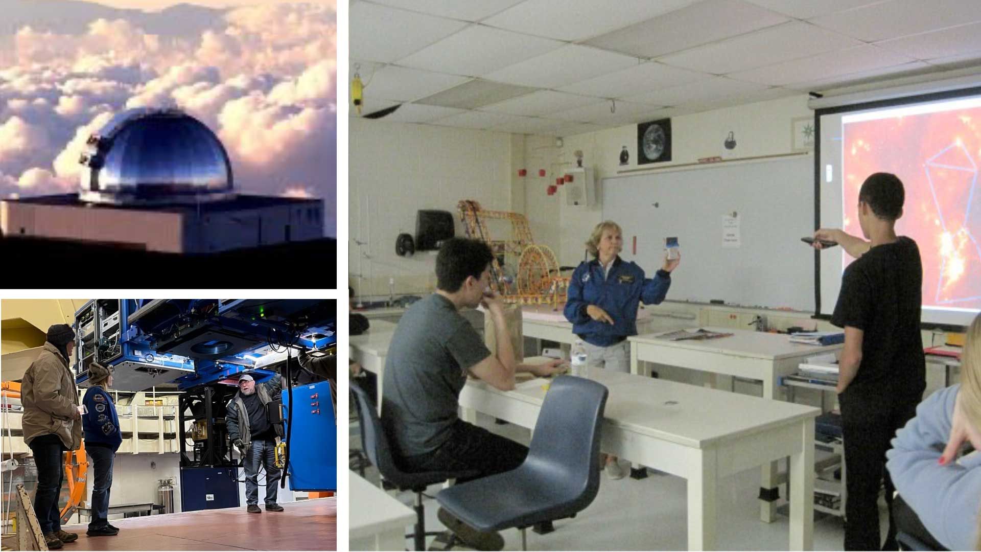 observatory and students in classroom