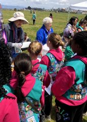 Pamela Harman with scouts